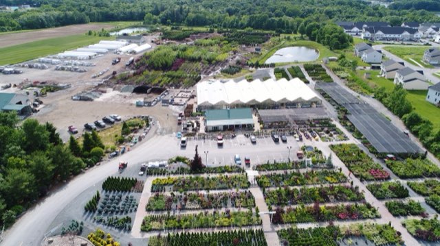 Aerial view of Troy's Landscape Supply property
